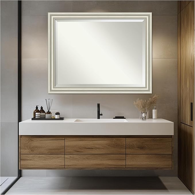 Amanti Art Bathroom Mirror for Over Sink, 36x46 Sophia Silver Rectangle Vanity - Image 4