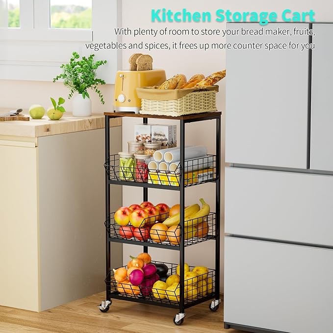 HapiRm Kitchen Fruit Vegetable Cart - Image 2