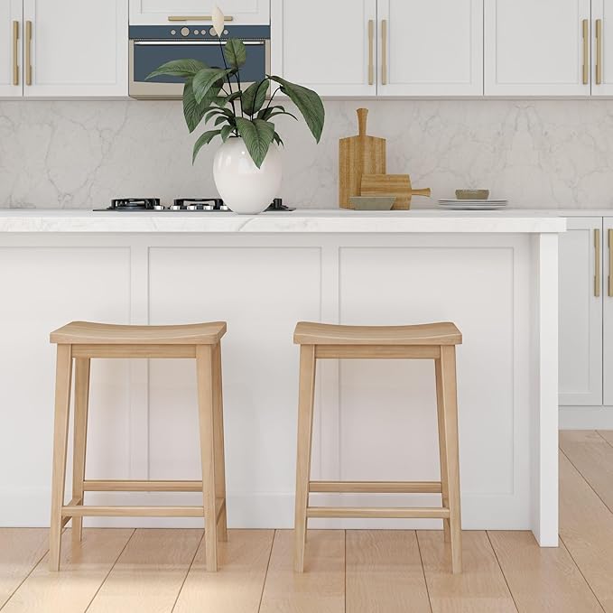 Plank+Beam Smythe Counter Stool, Sturdy Wood Modern Kitchen Counter Height Stool - Image 8