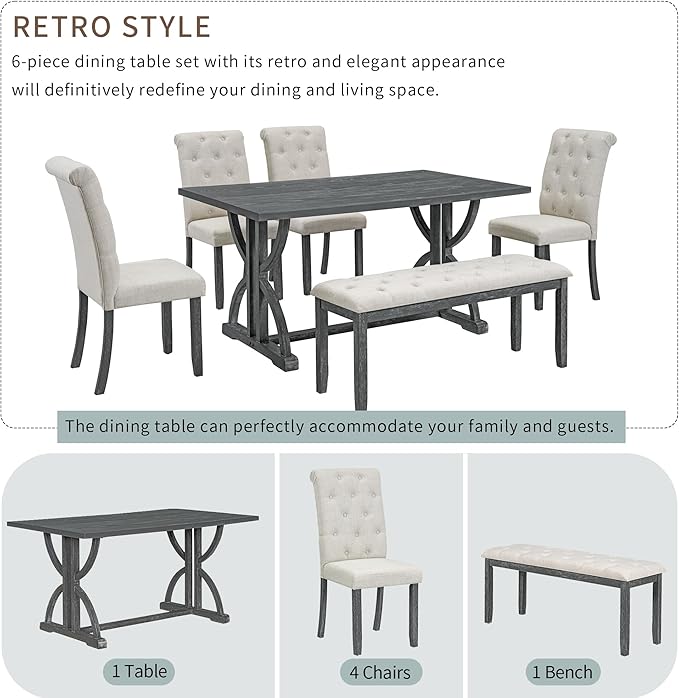 Ball & Cast 6-Piece Dining Table Set - Image 4