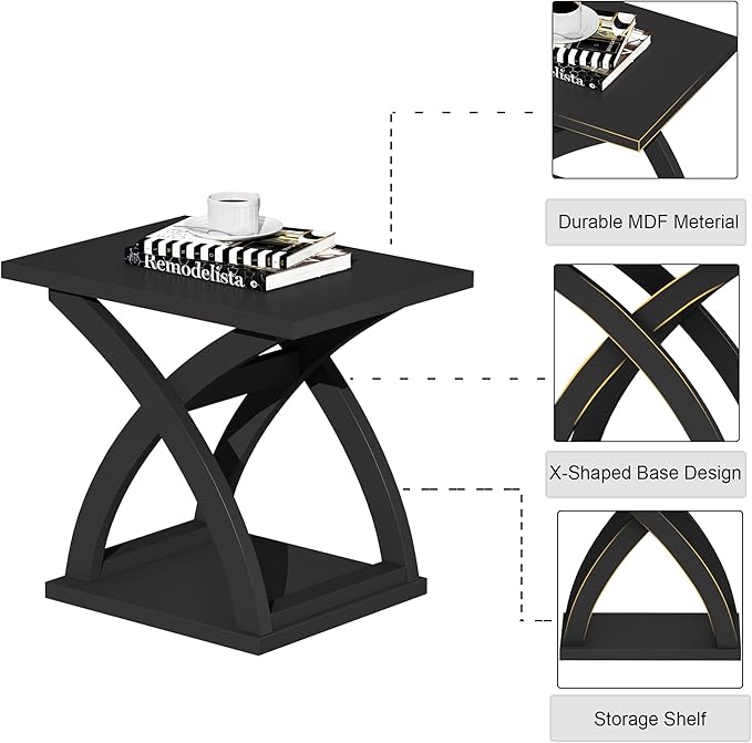 ChooChoo End Side Table Set of 2, Modern End Table - Image 7