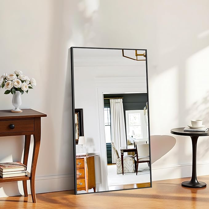 KOCUUY 30x55 Inch Large Black Wall Mounted Mirror, Aluminum Framed Decorative - Image 6