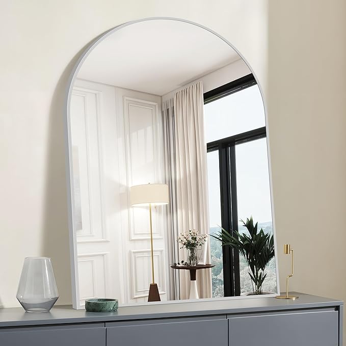 Arched Bathroom Mirror, 36x48IN Silver Bathroom Mirror by Welcometocofeny