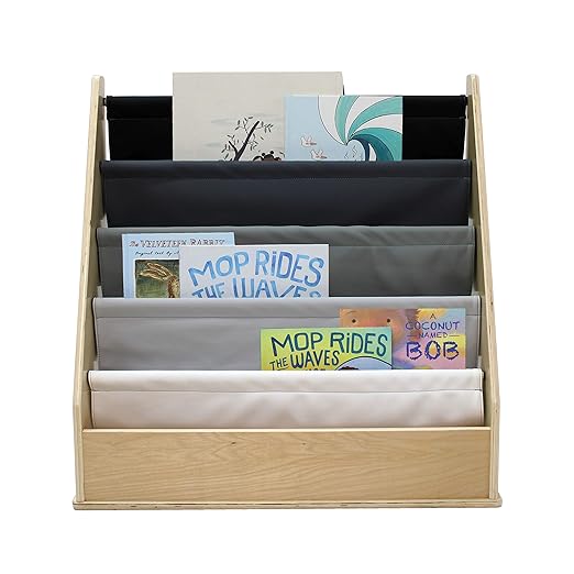 FDP Birch SoftScape Sling Book Display, 4-Shelf Vinyl Storage - Image 4