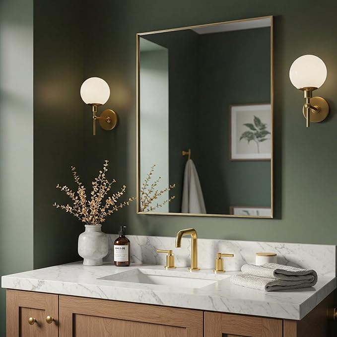 26x36 Inch Gold Bathroom Mirror by LEDLUX