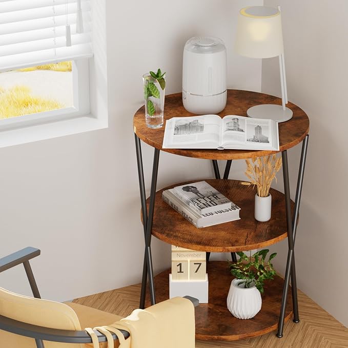 Big Side Table, 3-Tier Large Size Round End Table - Image 8
