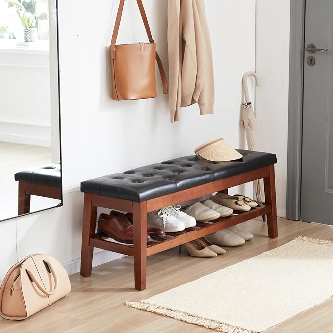 Upholstered Shoe Bench Entryway Bench - Image 5