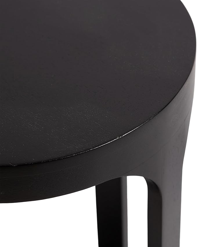 Kate and Laurel Dahl Modern Slatted Wooden Round Drink Table; 12 x 23; Black; - Image 7