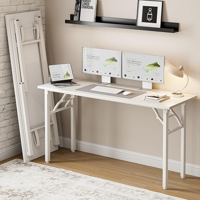 Frylr Small Folding Computer Desk – Portable 55.1 Inch Foldable Laptop Table by Frylr