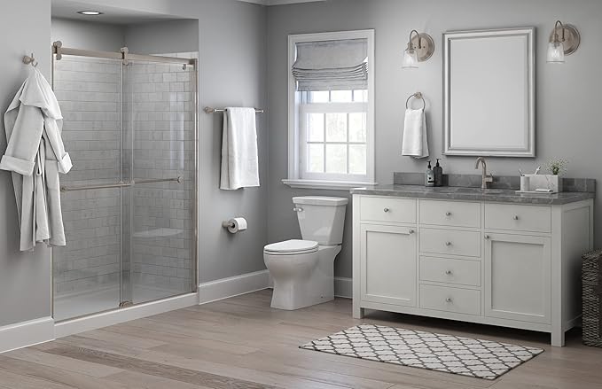 Franklin Brass Kinla 5-Piece Bathroom Set Satin Nickel 18" and 24" Towel Bar - Image 12