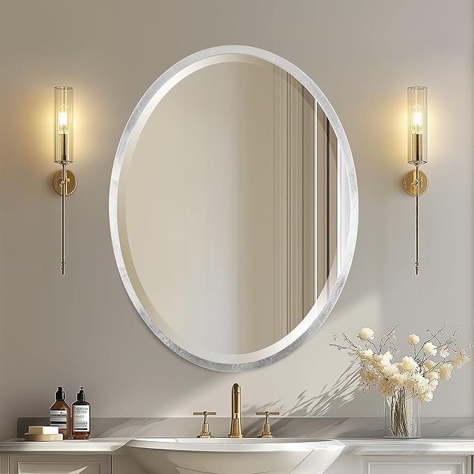 OVALCREST - Oval Wooden Beveled Wall Mirror by OVALCREST
