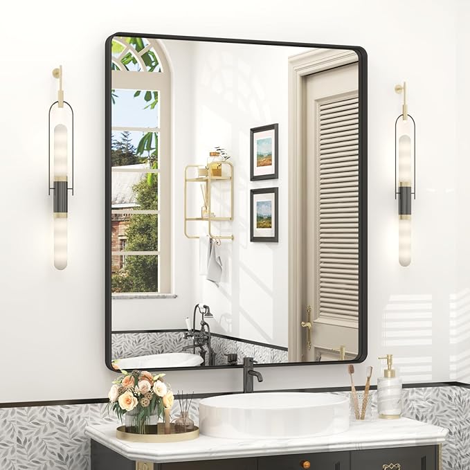 30x36 Inch Black Framed Bathroom Mirror by VANLIOBathroomMirror