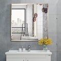 30x30 Inch Gold Mirror with Beveled Trim, Aluminum Frame Bathroom Vanity Mirror by LEDLUX