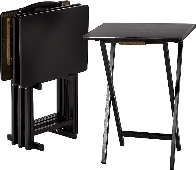 Amazon Basics Portable TV Dinner 4-Pack Rectangular Folding Tray Table by AmazonBasics