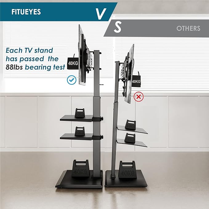 FITUEYES Iron Base Universal Floor TV Stand - Image 5