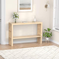 Bamboo Wood Entryway Table 47.2" Console Table, 2-Tier Farmhouse Narrow Sofa by Bamboonova
