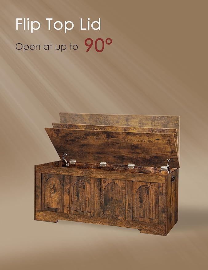 DINZI LVJ Storage Chest, 47.2”Wooden Storage Box - Image 4