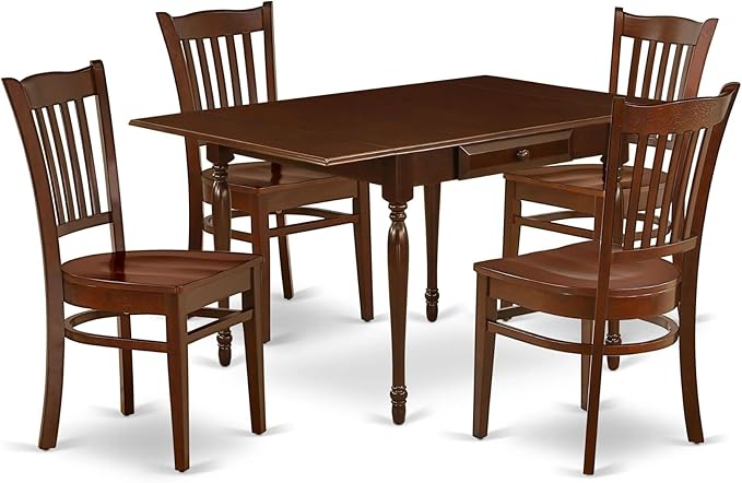 East West Furniture MZGR5-MAH-W 5 Piece Modern Dining Table Set Includes a by EastWestFurniture