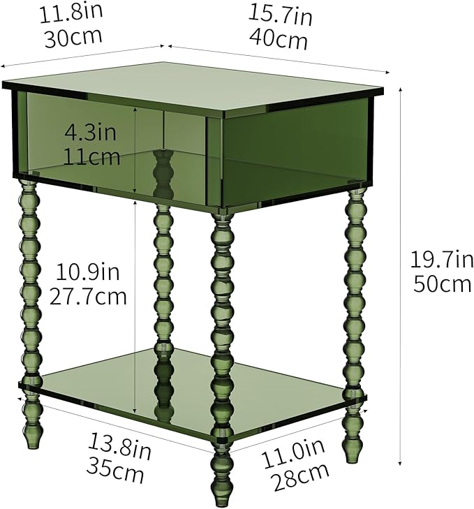 Acrylic Side Table, Nightstand for Living Room - Image 3