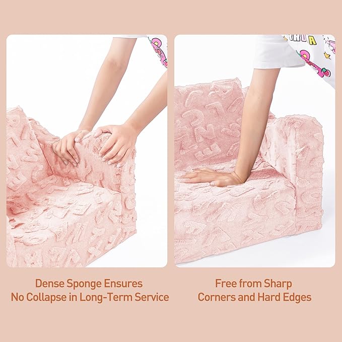 Kids Couch, 2-in-1 Convertible Kids Chair to Lounger Bed, Kids Sofa - Image 7
