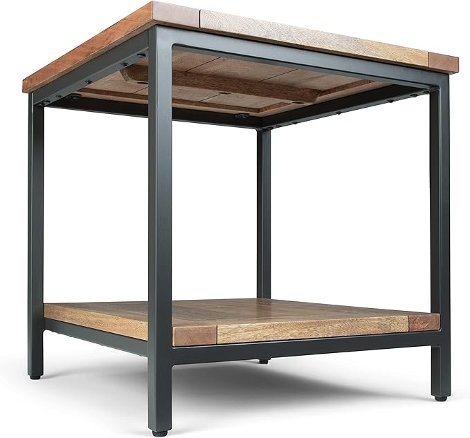 SIMPLIHOME Skyler SOLID MANGO WOOD and Metal 22 inch Wide Square Industrial End - Image 8