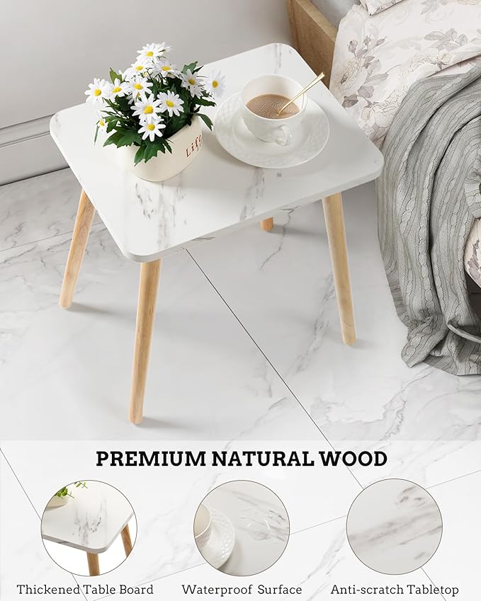 FORAOFUR End Table Set of 2, Modern Wooden Side Table - Image 3
