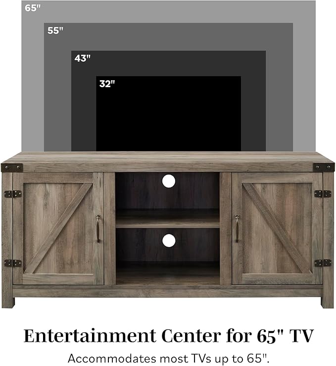 Walker Edison Georgetown Modern Farmhouse Double Barn Door TV Stand - Image 5