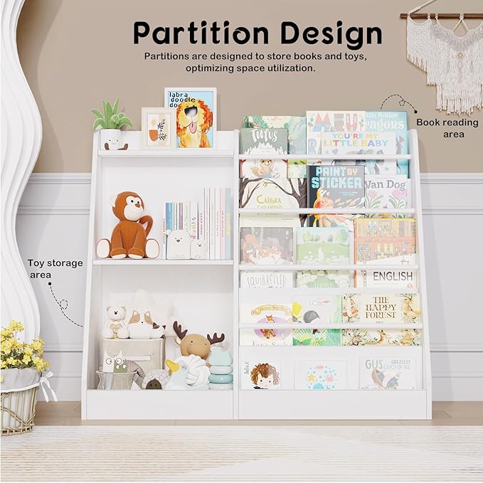 Lkeiyay Kids Bookshelf and Toy Storage, Nursery Bookshelf, Single-Sided Book - Image 5