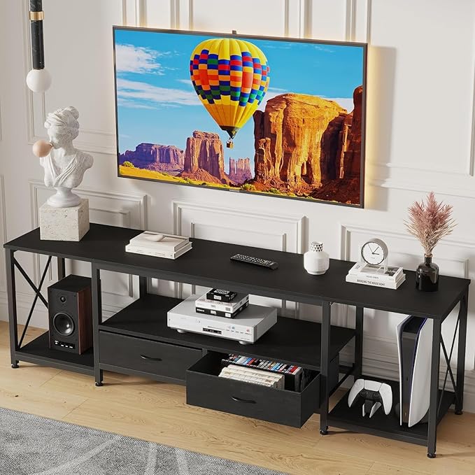 TV Stand with Fabric Drawer for 50 55 Inches TV by GYIIYUO