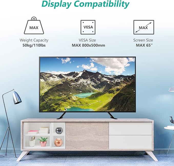 WALI Universal TV Stand 55 inch TV, TV Stand Mount - Image 3