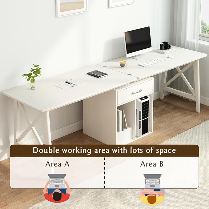 2-Person Desk with Storage Cabinet - Image 3