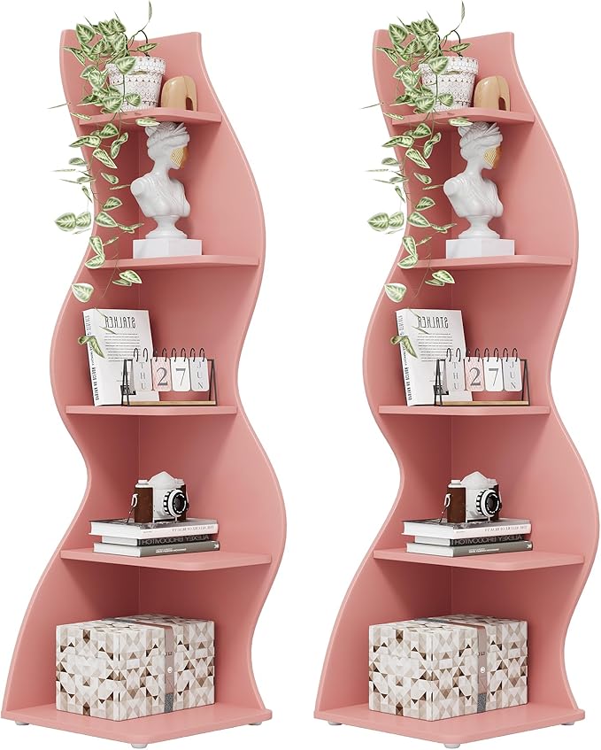 Tribesigns Corner Shelf, Modern 5-Tier Wall Corner Bookshelf, Stylish Corner by Tribesigns