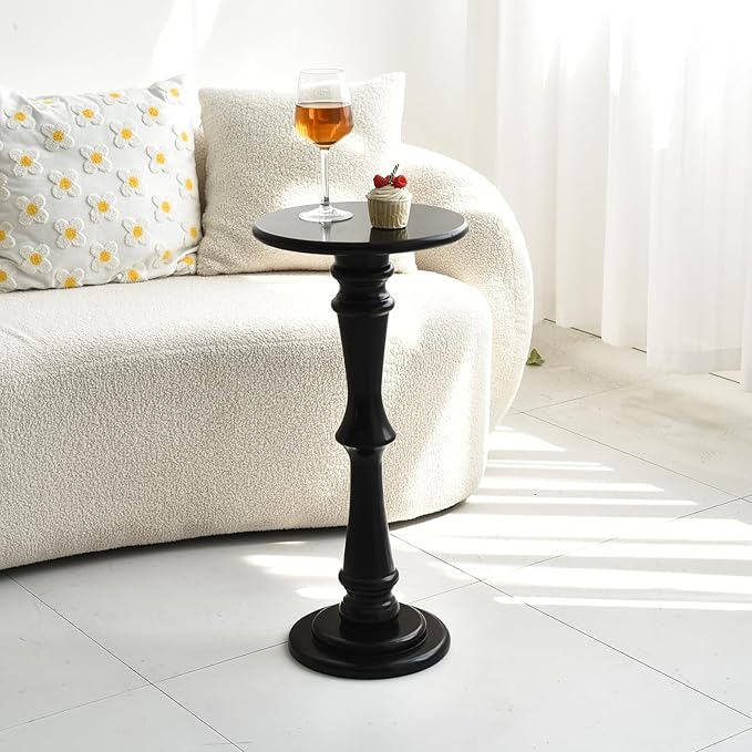 SwallowLiving Small Round Side Table, Tall End Tables Living Room, Narrow Night - Image 8