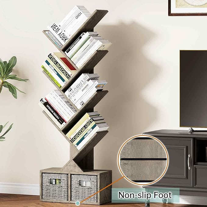 Vagusicc 6 Tier Tree Bookshelf, Small Bookcase - Image 7