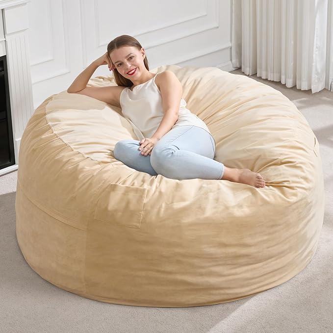 Hobestluk 5FT Bean Bag Chair Giant Bean Bag Chairs by YourHomeDeservesMore