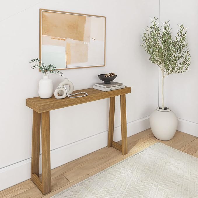 Plank+Beam Solid Wood Console Table, 46.25 Inch, Sofa Table, Narrow Entryway by PlankBeam