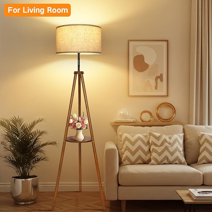 OUTON Wood Tripod Floor Lamp - Image 9
