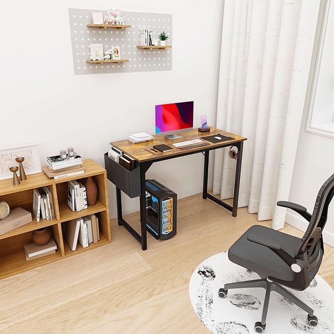 40 Inch Desk Office with Storage, Modern Simple Style Gaming Computer Table - Image 2