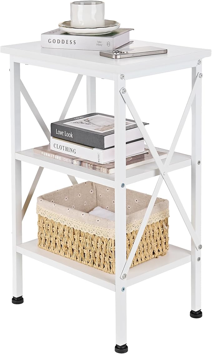 VECELO End Table, Bedside Table, X-Design Reinforced Nightstands, Side Table by VECELO