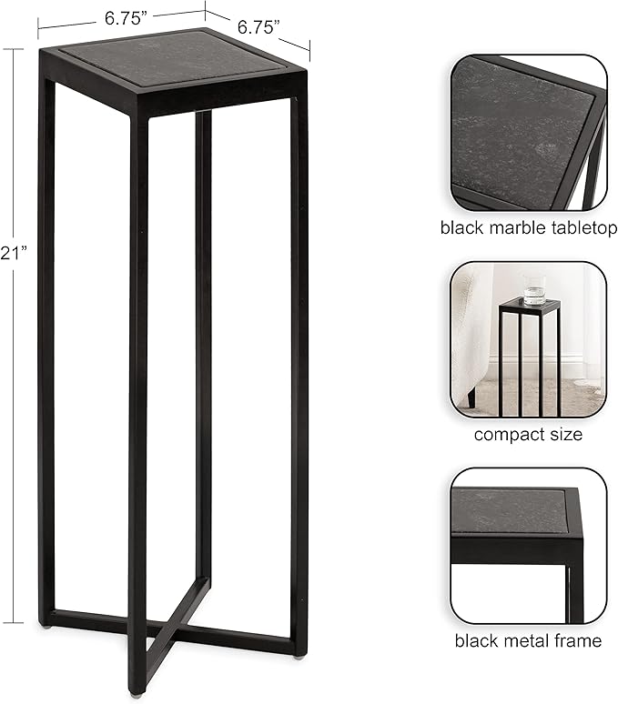 Kate and Laurel Jaspur Modern Square Drink Table, Decorative Contemporary - Image 2