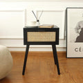 AWASEN Mid Century Modern Nightstand, Rattan Side Table by AWASEN