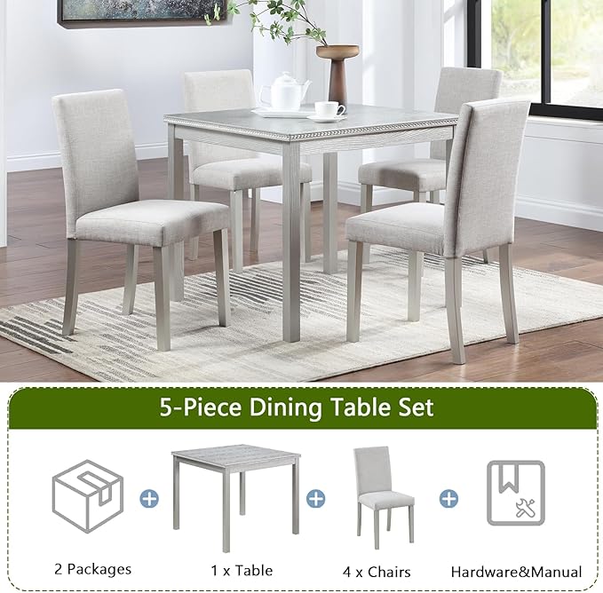 Ball & Cast 5 Piece Dining Table Set, Kitchen Table Set - Image 5