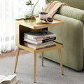 Gold Nightstand with Storage, 2 Tier Small End Tables Bedroom, Modern Side by BAOGELIYA