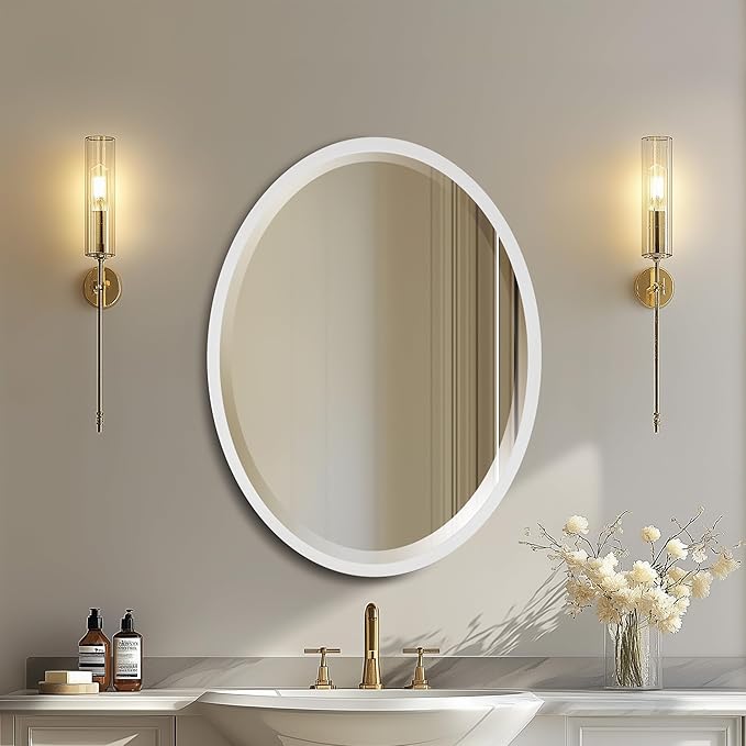 OVALCREST - Oval Wooden Beveled Wall Mirror by OVALCREST