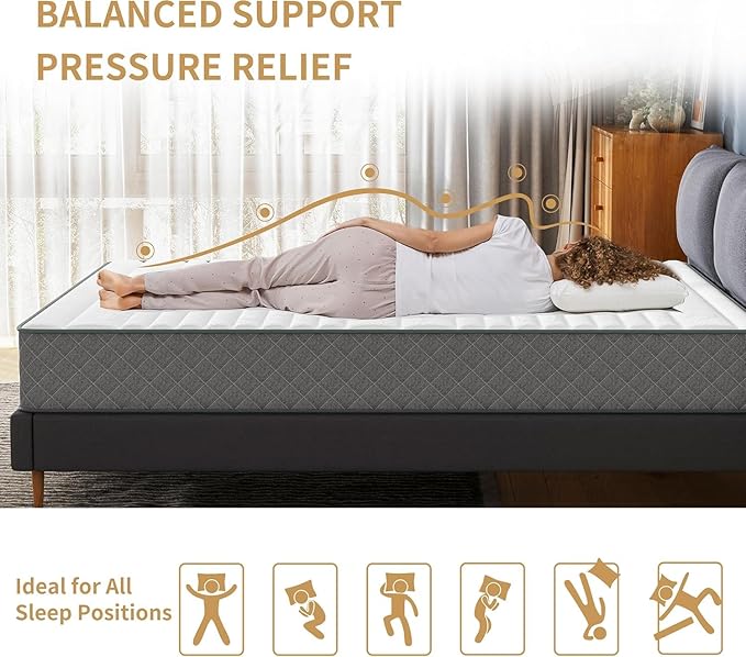 Mattress Queen Size, 10 Inch Hybrid Memory Foam Firm Queen Mattress Size - Image 4