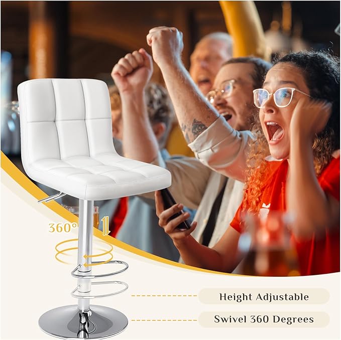 DUMOS Bar Stools Set of 4, 24 inch Counter Height Bar Stools, Upholstered - Image 7