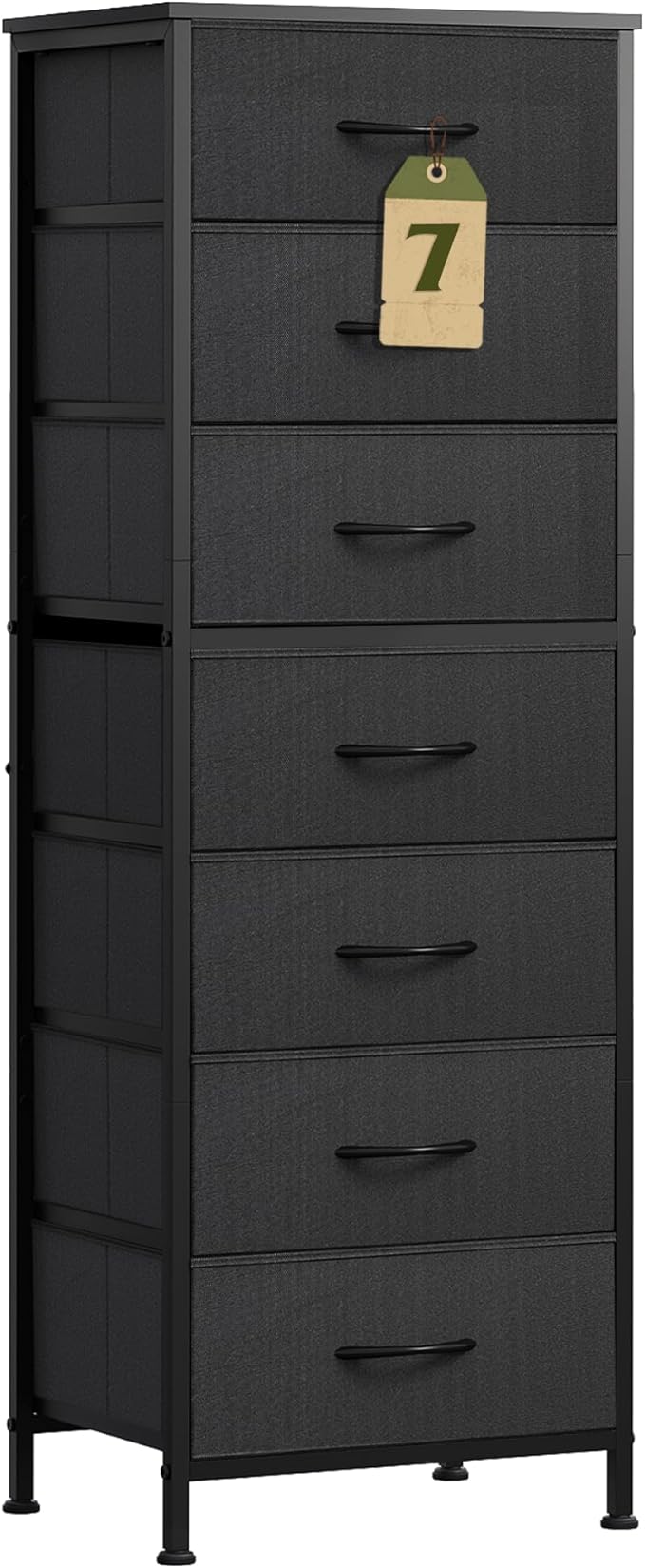 WLIVE Black Tall Dresser for Bedroom, 7 Drawer Dressers & Chests of Drawers by WLIVE