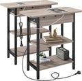 LIDYUK End Table with Charging Station, Nightstands Set of 2 by LIDYUK