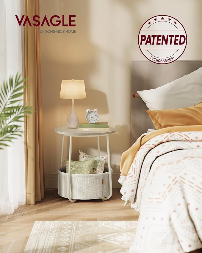 VASAGLE Small Round Side End Table, Modern Nightstand - Image 4