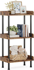 Hosfais Bookshelf Small Book Shelf, 3 Tier Wood Bookcase Industrial Bookshelf by HosfaisHome